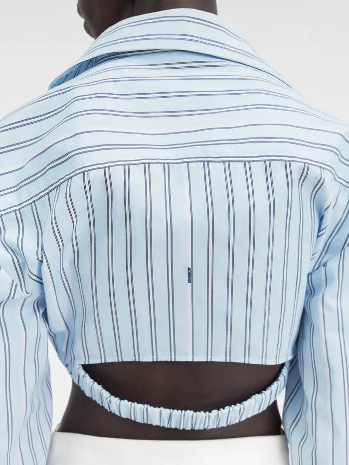 JACQUEMUS Tops Twisted Shirt Pint Blue Stripe 8211 Women