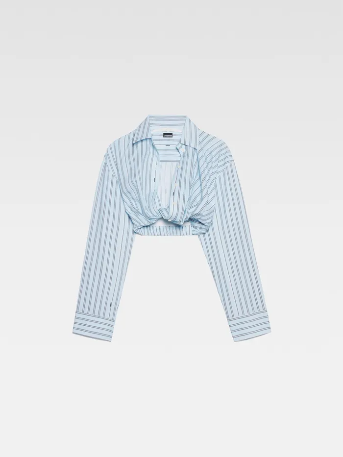 JACQUEMUS Tops Twisted Shirt Pint Blue Stripe 8211 Women