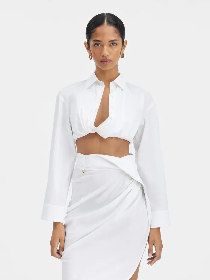 JACQUEMUS Tops Twisted Shirt White 8211 Women