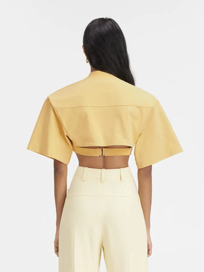 JACQUEMUS Tops Twisted TShirt Beige 8211 Women