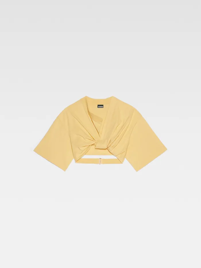 JACQUEMUS Tops Twisted TShirt Beige 8211 Women