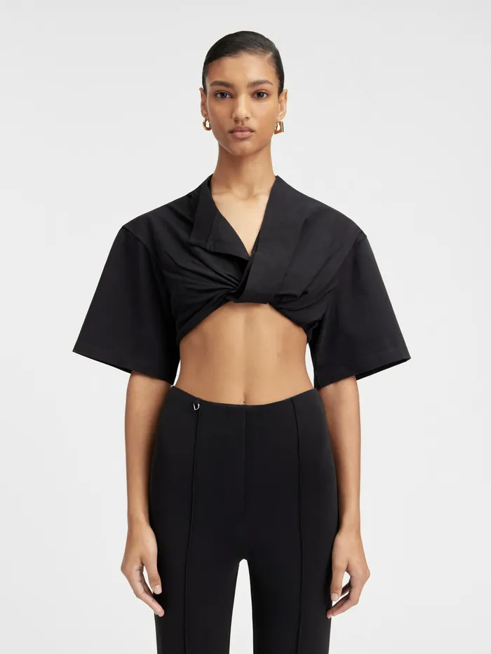 JACQUEMUS Tops Twisted TShirt Black 8211 Women