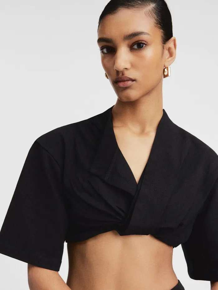JACQUEMUS Tops Twisted TShirt Black 8211 Women