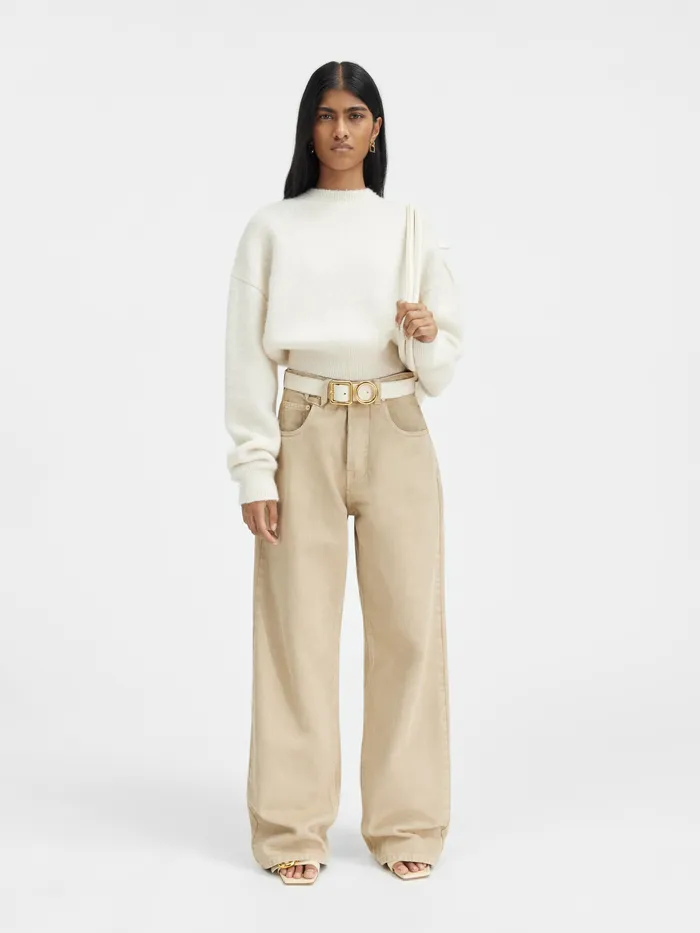 JACQUEMUS Trousers and Shorts Baggy Jeans Beige 8211 Men