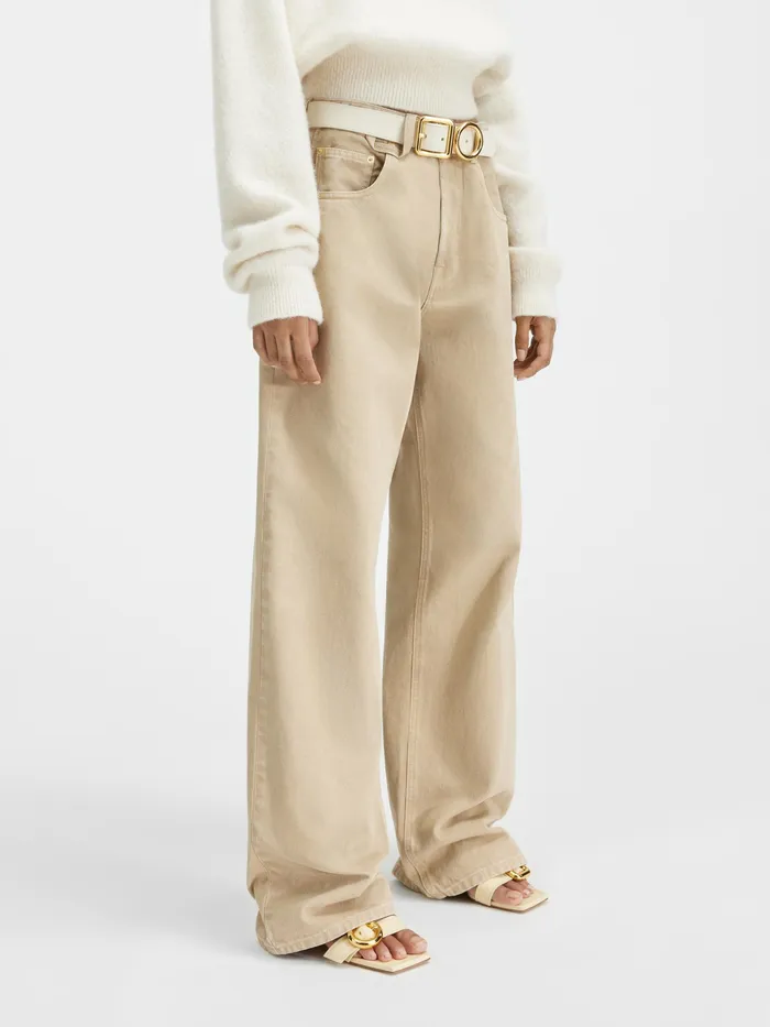JACQUEMUS Trousers and Shorts Baggy Jeans Beige 8211 Men