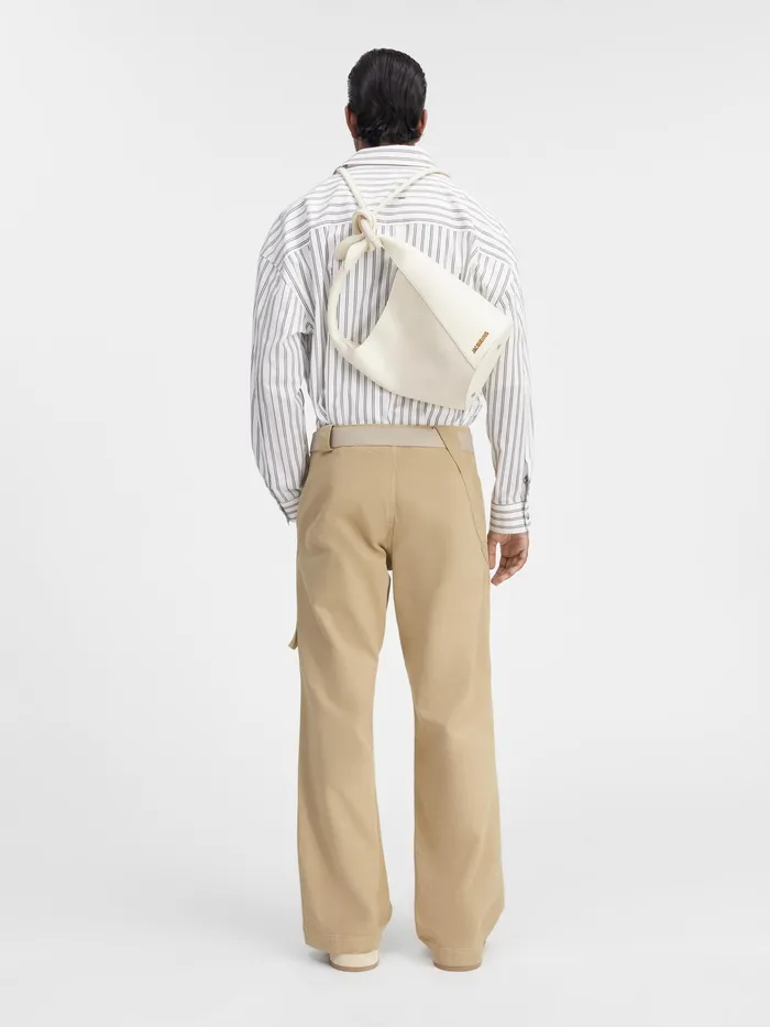JACQUEMUS Trousers and Shorts Belted Workwear Pants Beige 8211 Men