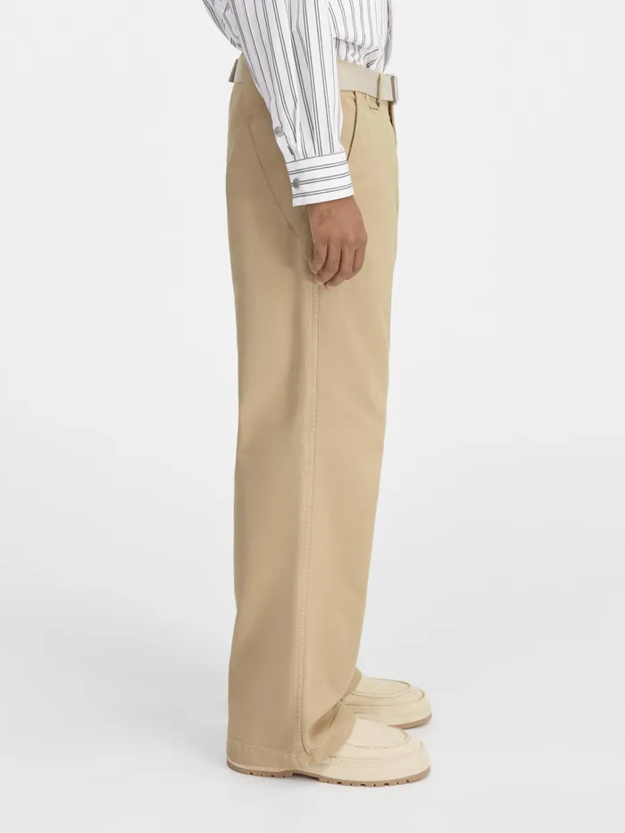 JACQUEMUS Trousers and Shorts Belted Workwear Pants Beige 8211 Men