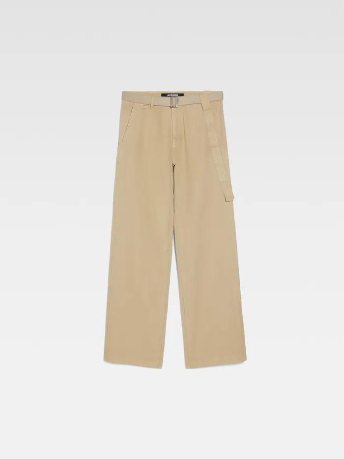 JACQUEMUS Trousers and Shorts Belted Workwear Pants Beige 8211 Men