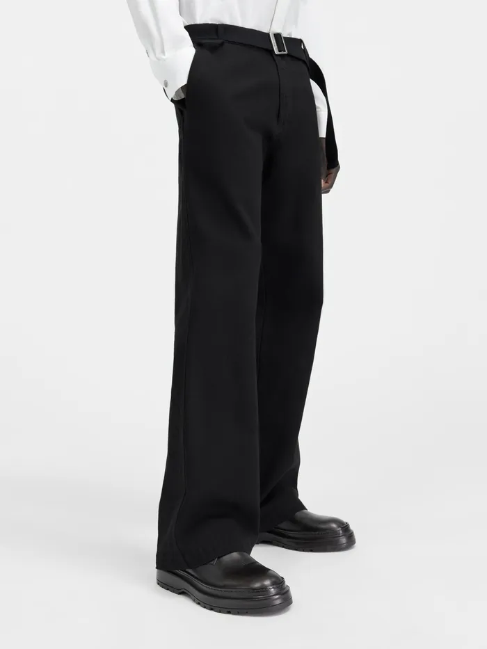 JACQUEMUS Trousers and Shorts Belted Workwear Pants Black 8211 Men