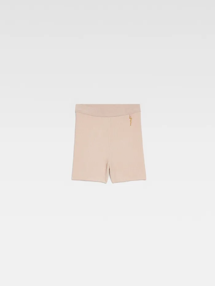 JACQUEMUS Trousers and Shorts Charm Logo Knit Shorts Beige 8211 Women