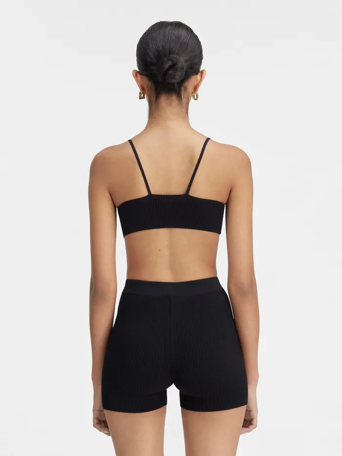 JACQUEMUS Trousers and Shorts Charm Logo Knit Shorts Black 8211 Women