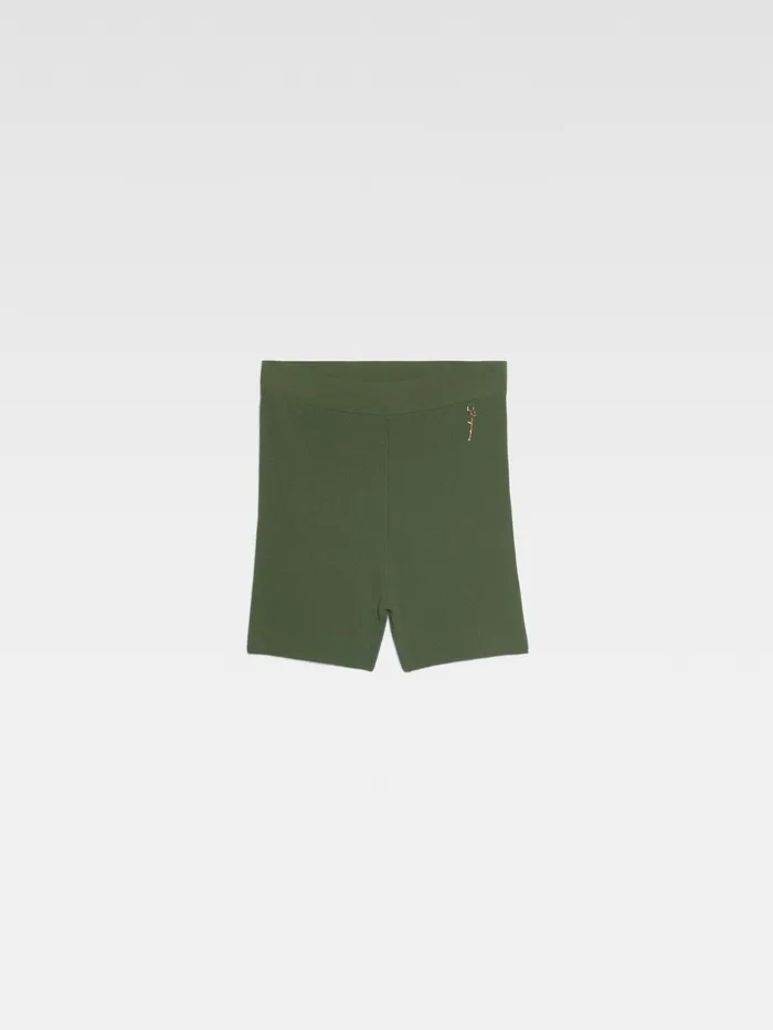 JACQUEMUS Trousers and Shorts Charm Logo Knit Shorts Dark Green 8211 Women