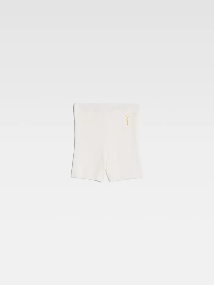 JACQUEMUS Trousers and Shorts Charm Logo Knit Shorts White 8211 Women