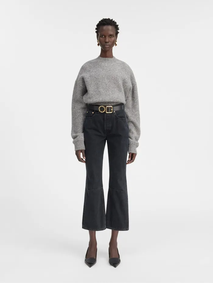 JACQUEMUS Trousers and Shorts Cropped Flared Jeans Black 8211 Women