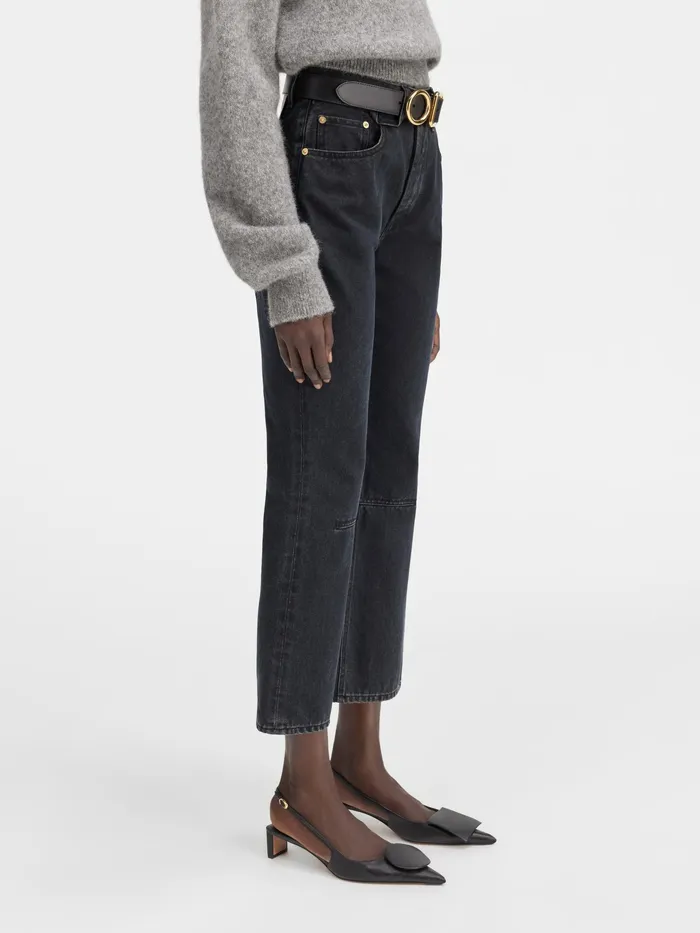JACQUEMUS Trousers and Shorts Cropped Flared Jeans Black 8211 Women