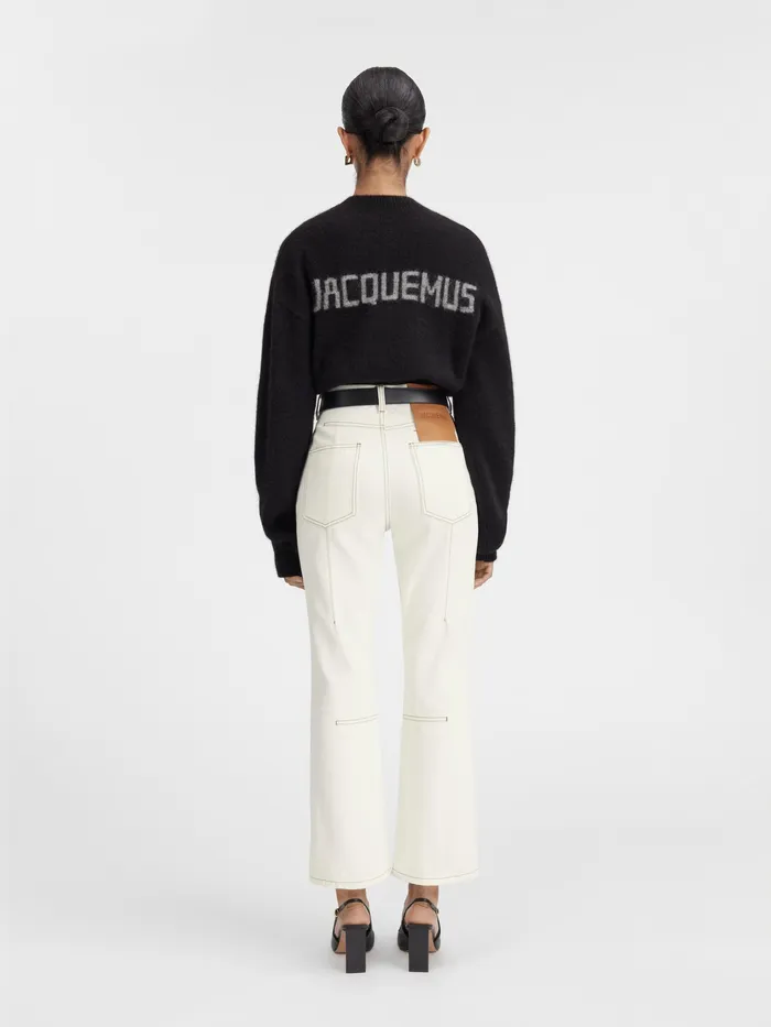JACQUEMUS Trousers and Shorts Cropped Flared Jeans Offwhitetabac 8211 Women