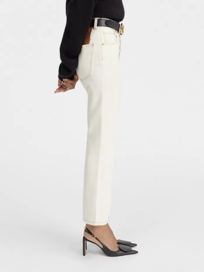 JACQUEMUS Trousers and Shorts Cropped Flared Jeans Offwhitetabac 8211 Women