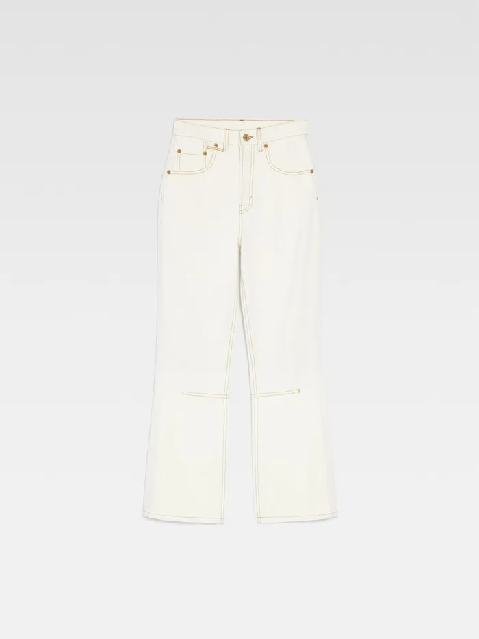 JACQUEMUS Trousers and Shorts Cropped Flared Jeans Offwhitetabac 8211 Women