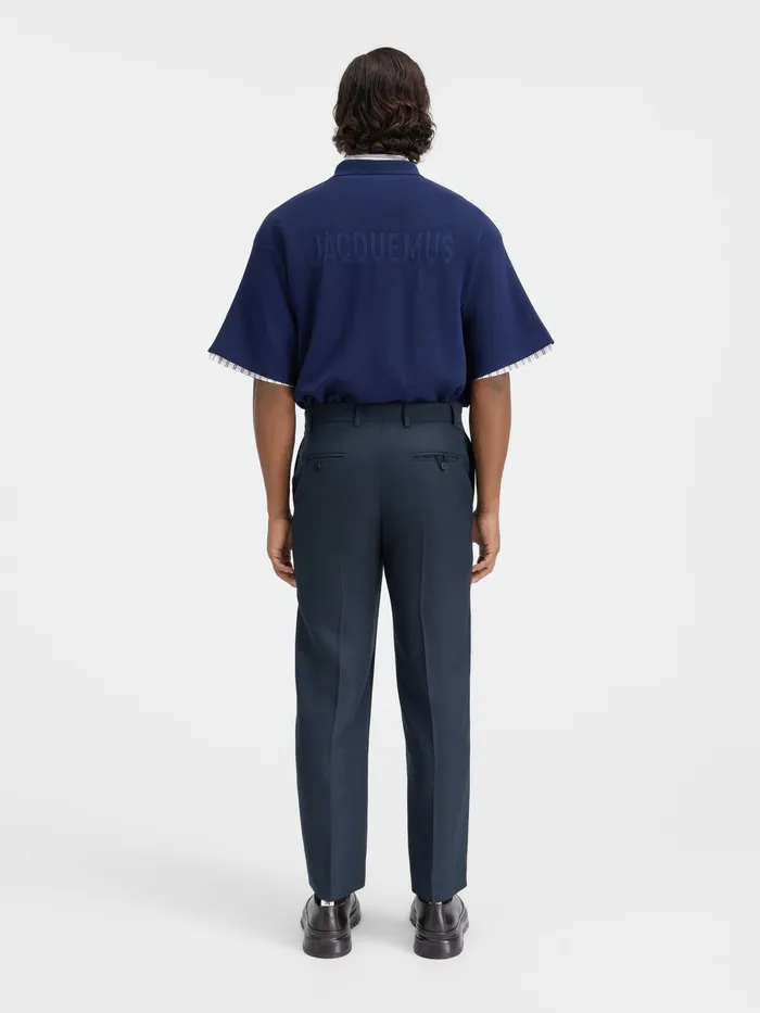 JACQUEMUS Trousers and Shorts Cropped Tailored Pants Dark Navy 8211 Men