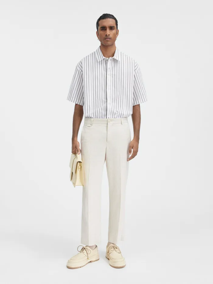 JACQUEMUS Trousers and Shorts Cropped Tailored Pants Light Beige 8211 Men
