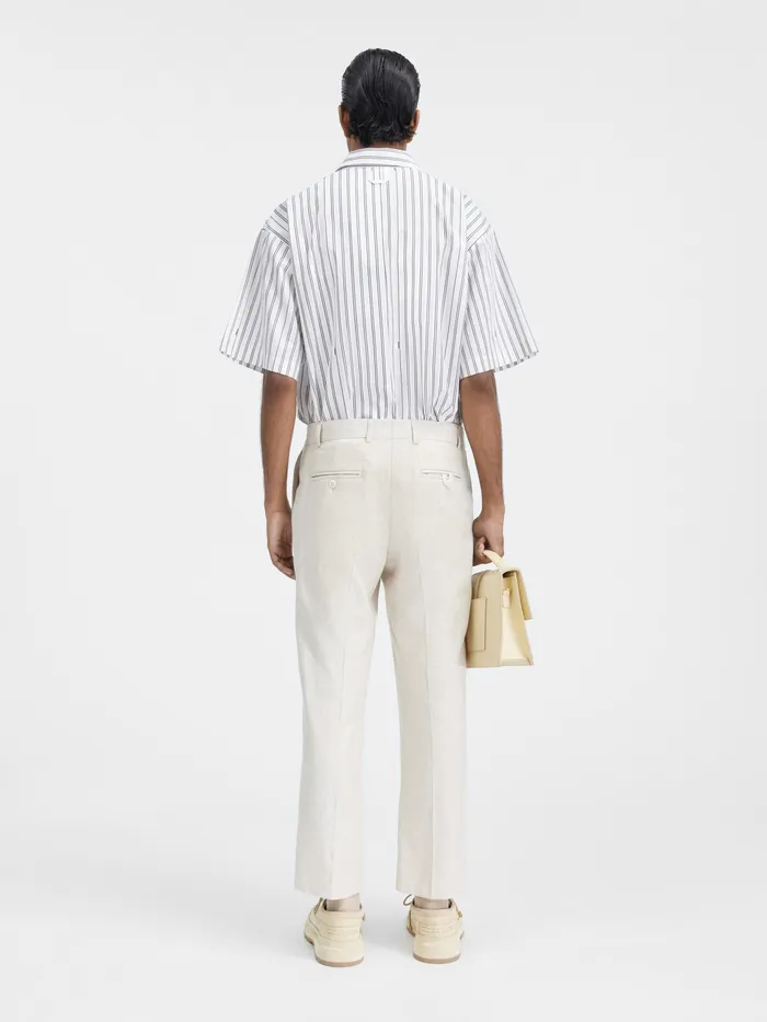 JACQUEMUS Trousers and Shorts Cropped Tailored Pants Light Beige 8211 Men