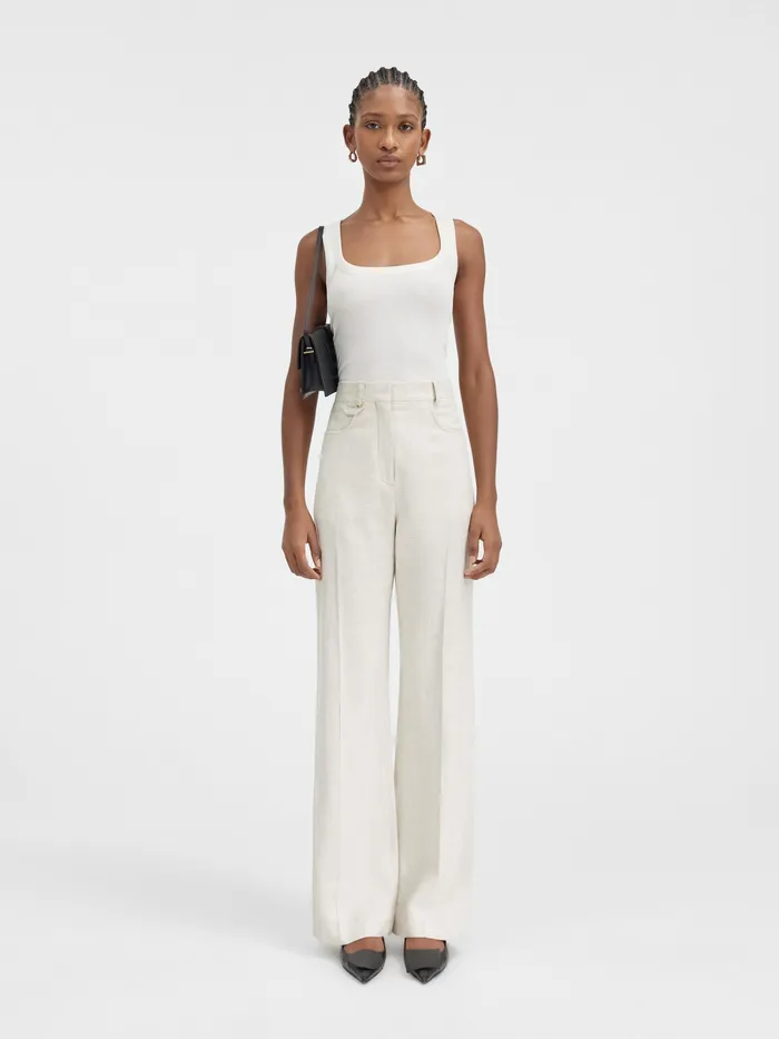 JACQUEMUS Trousers and Shorts HighWaisted Flare Pants Light Beige 8211 Women