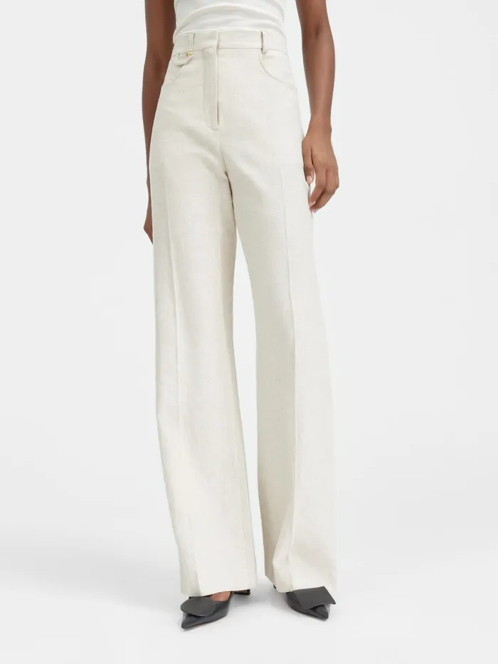 JACQUEMUS Trousers and Shorts HighWaisted Flare Pants Light Beige 8211 Women