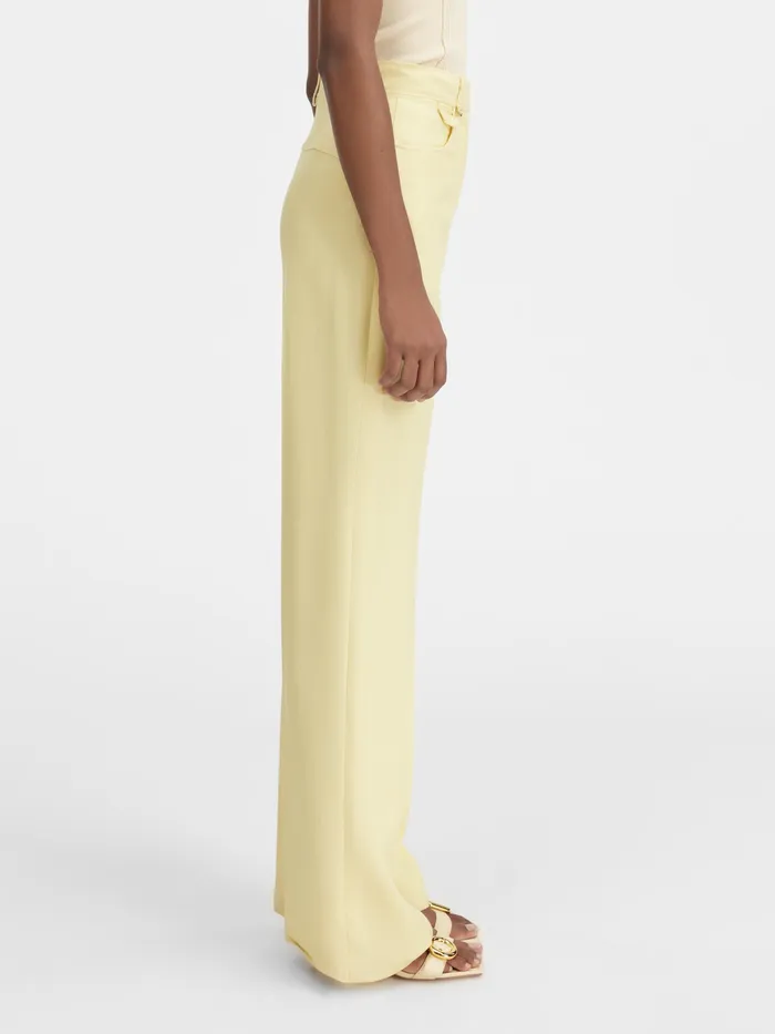 JACQUEMUS Trousers and Shorts HighWaisted Flare Pants Pale Yellow 8211 Women