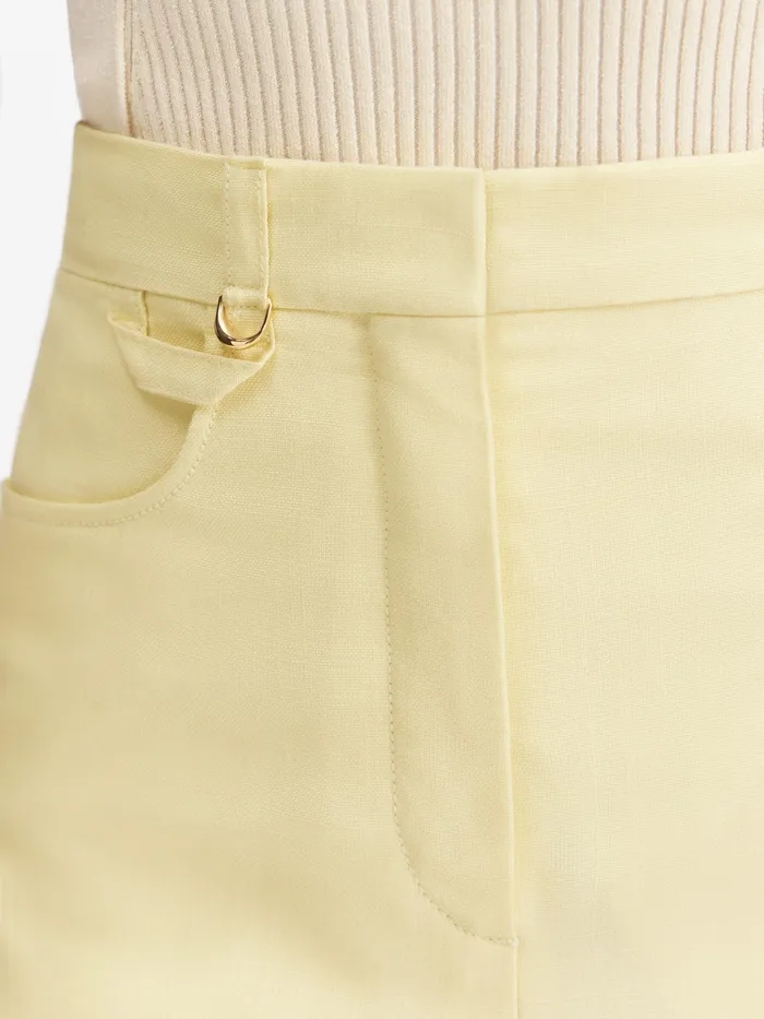 JACQUEMUS Trousers and Shorts HighWaisted Flare Pants Pale Yellow 8211 Women