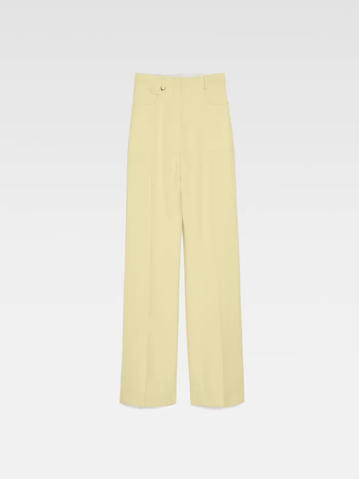 JACQUEMUS Trousers and Shorts HighWaisted Flare Pants Pale Yellow 8211 Women