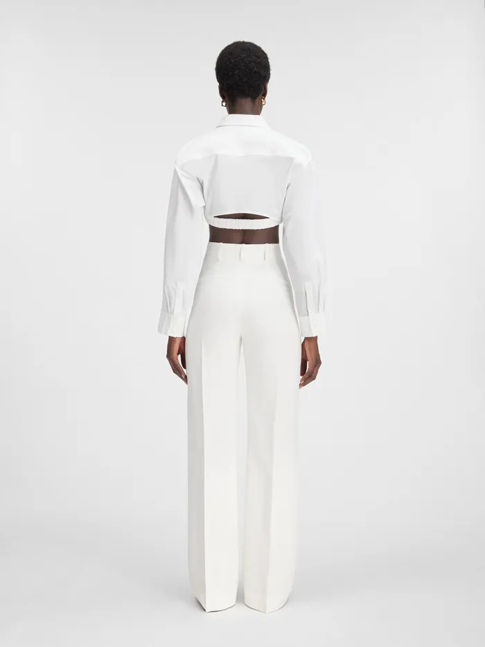 JACQUEMUS Trousers and Shorts HighWaisted Flare Pants White 8211 Women