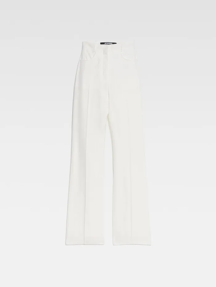 JACQUEMUS Trousers and Shorts HighWaisted Flare Pants White 8211 Women