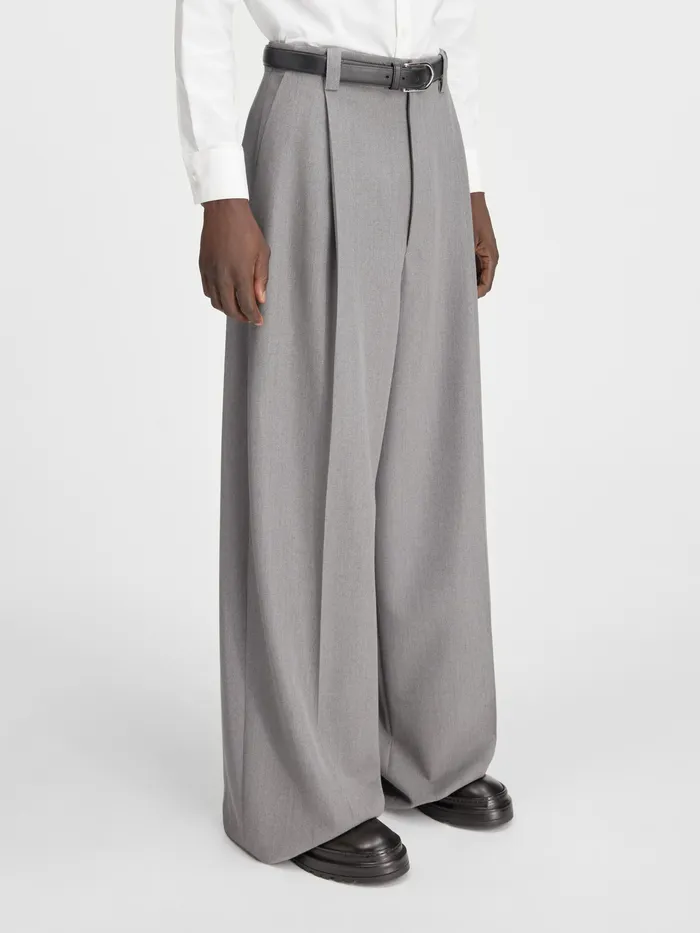 JACQUEMUS Trousers and Shorts Loose Pleated Pants Grey 8211 Men