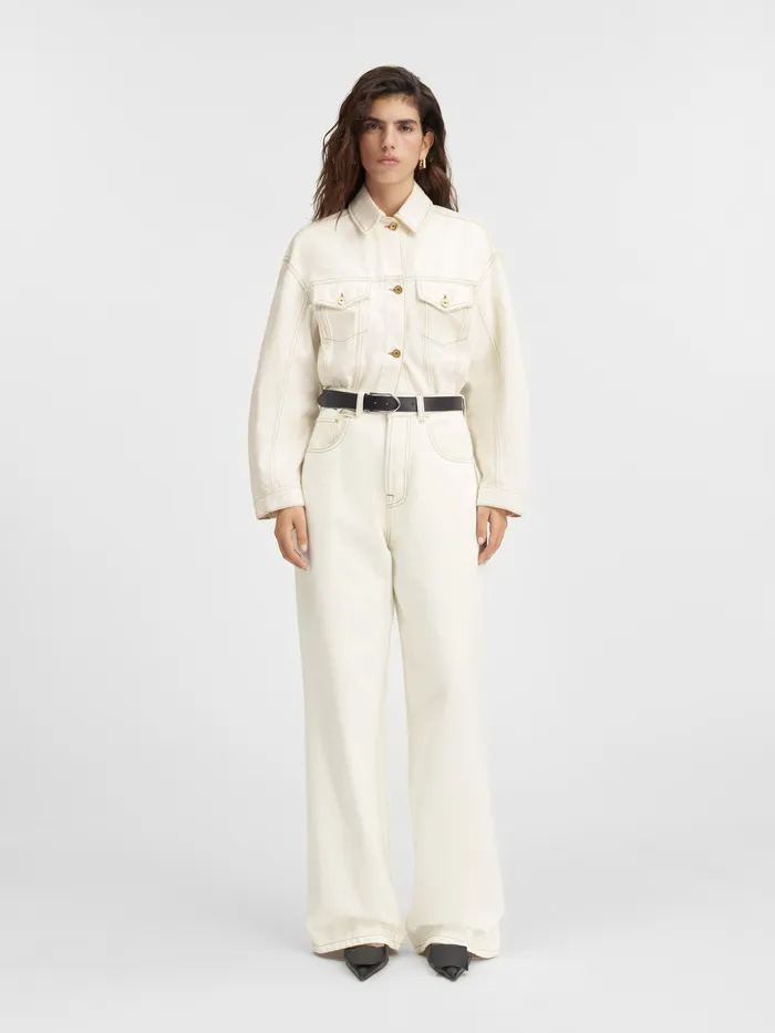 JACQUEMUS Trousers and Shorts Oversized Jeans Offwhitetabac 8211 Women