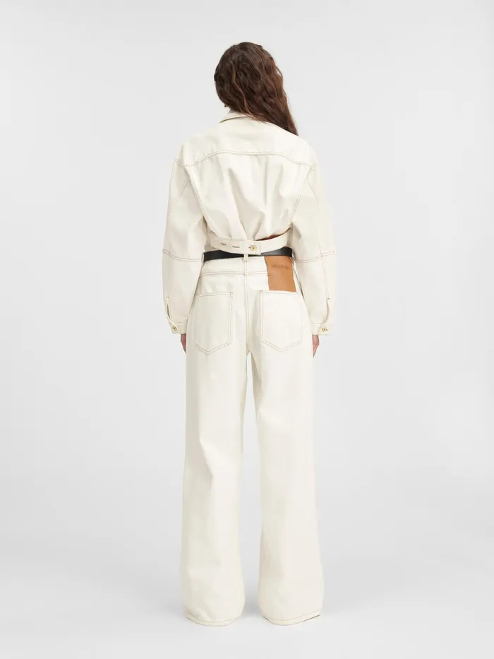 JACQUEMUS Trousers and Shorts Oversized Jeans Offwhitetabac 8211 Women