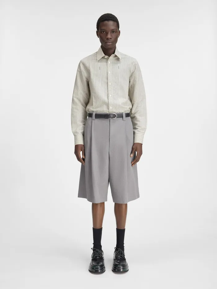 JACQUEMUS Trousers and Shorts Pleated Bermuda Shorts Grey 8211 Men