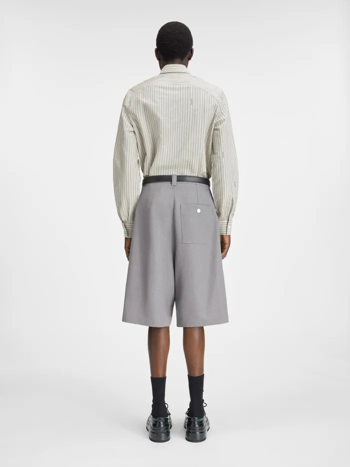 JACQUEMUS Trousers and Shorts Pleated Bermuda Shorts Grey 8211 Men