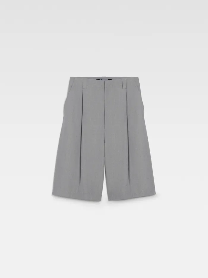 JACQUEMUS Trousers and Shorts Pleated Bermuda Shorts Grey 8211 Men
