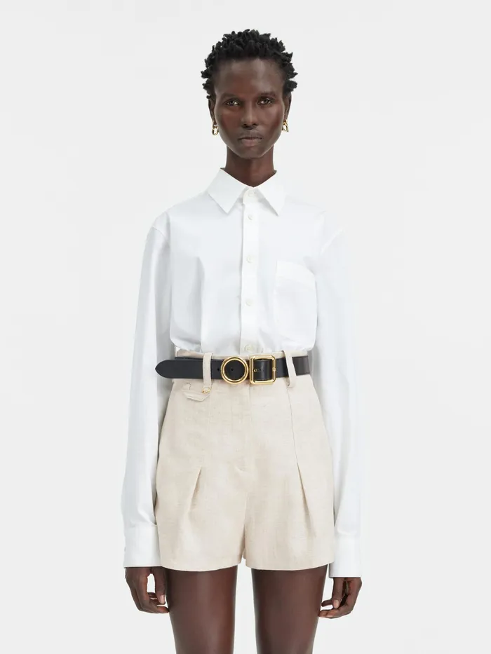 JACQUEMUS Trousers and Shorts Pleated Mini Shorts Light Beige 8211 Women
