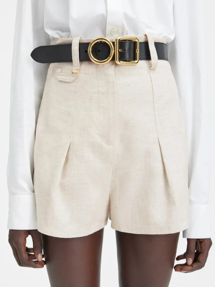 JACQUEMUS Trousers and Shorts Pleated Mini Shorts Light Beige 8211 Women
