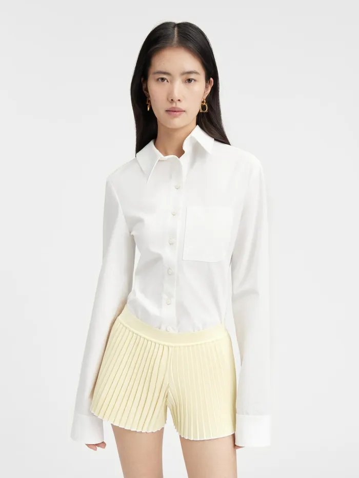 JACQUEMUS Trousers and Shorts Pleated Mini Shorts Light Yellow 8211 Women