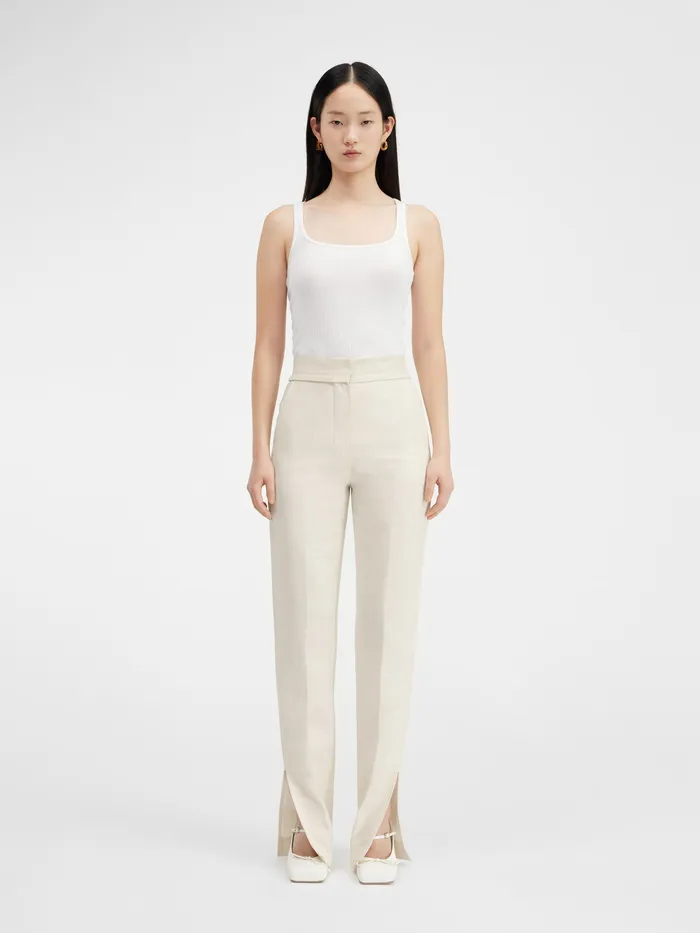 JACQUEMUS Trousers and Shorts Slit Pants Offwhite 8211 Women