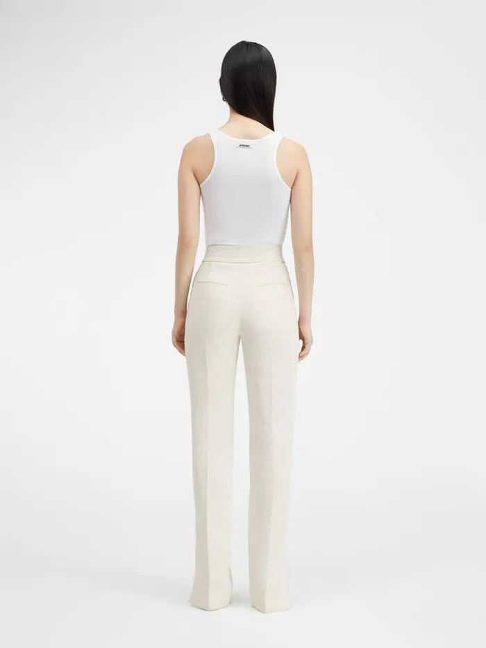 JACQUEMUS Trousers and Shorts Slit Pants Offwhite 8211 Women