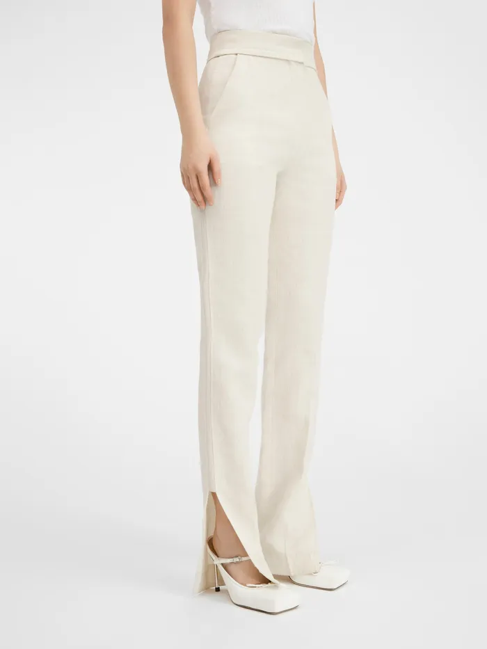 JACQUEMUS Trousers and Shorts Slit Pants Offwhite 8211 Women