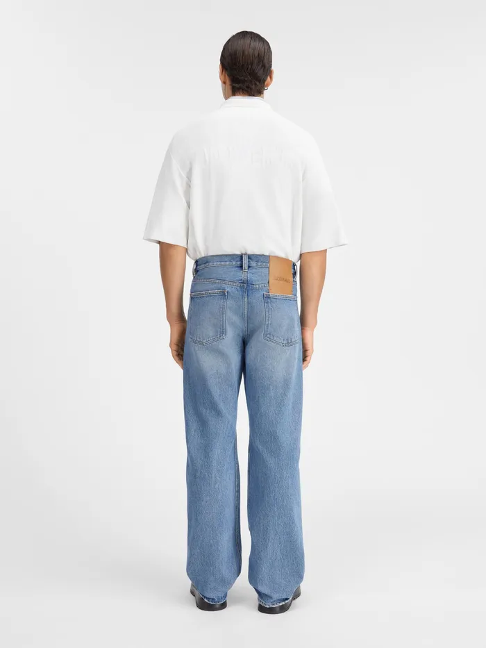 JACQUEMUS Trousers and Shorts Straight Leg Jeans Bluetabac 2 8211 Men