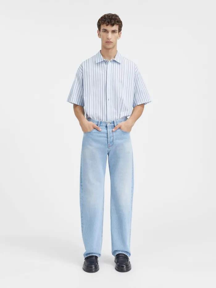 JACQUEMUS Trousers and Shorts Straight Leg Jeans Light Bluetabac 8211 Men
