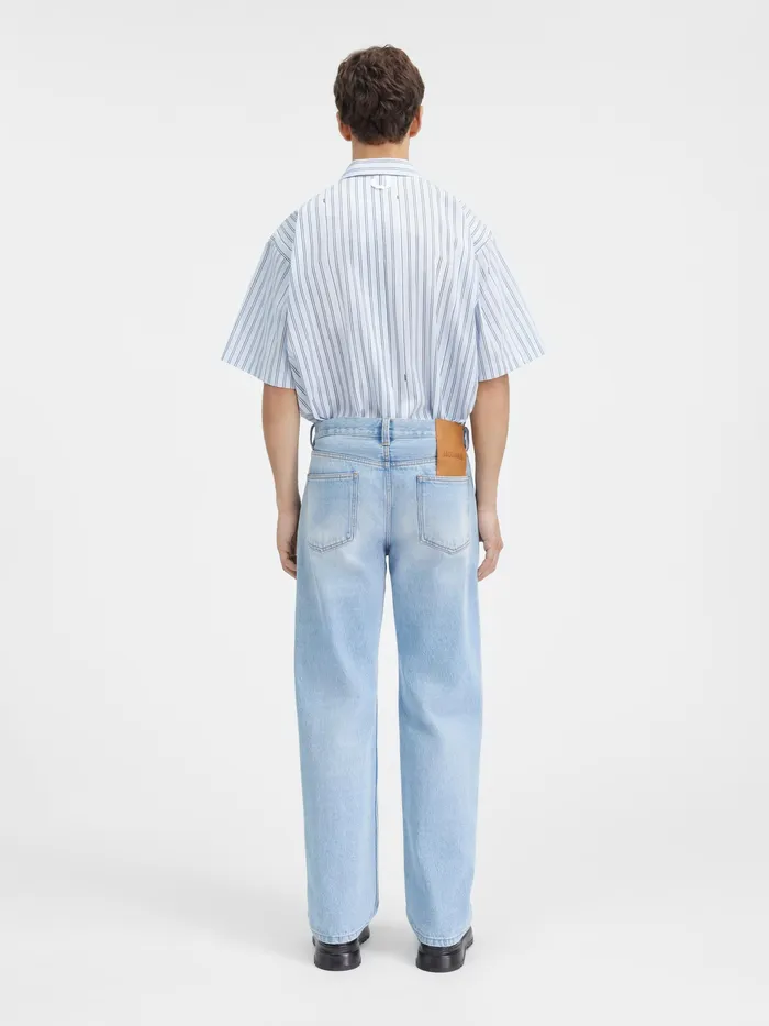 JACQUEMUS Trousers and Shorts Straight Leg Jeans Light Bluetabac 8211 Men