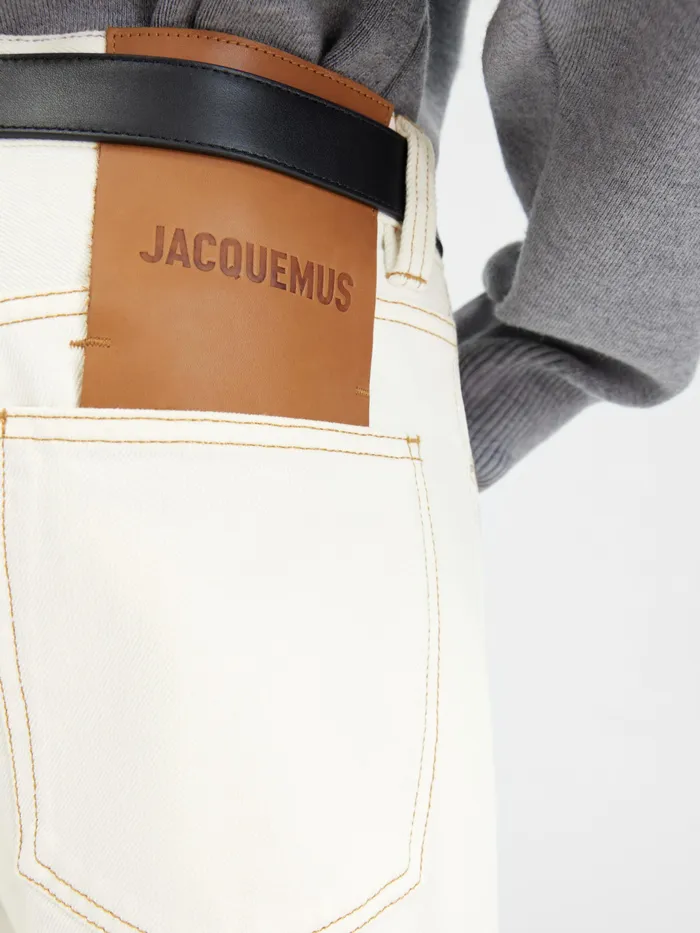 JACQUEMUS Trousers and Shorts Straight Leg Jeans Offwhitetabac 8211 Men