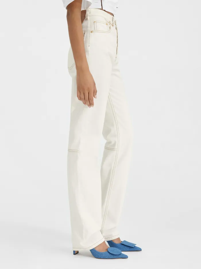 JACQUEMUS Trousers and Shorts Straight Leg Jeans Offwhitetabac 8211 Women
