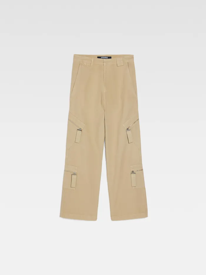 JACQUEMUS Trousers and Shorts Zipped Cargo Pants Beige 8211 Men